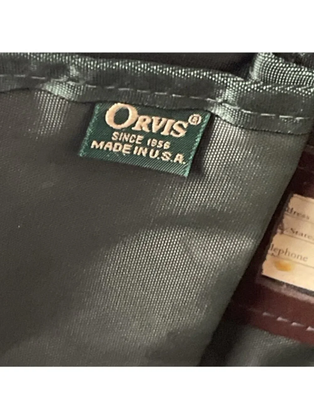 Vintage Orvis Battenkill Canvas Leather Briefcase Messenger Bag Shoulder Strap